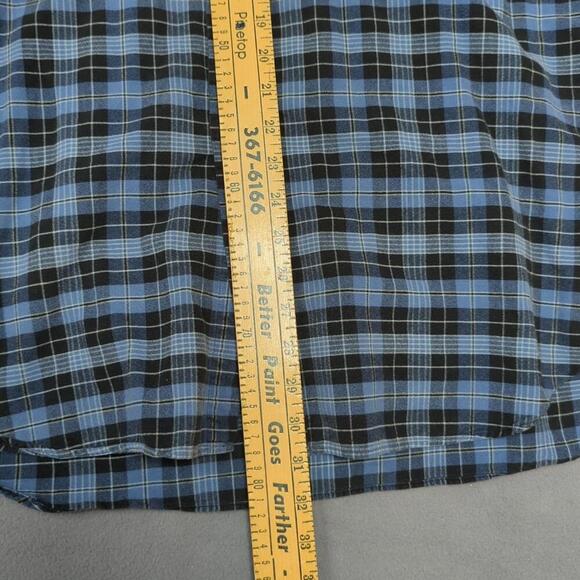 VTG Polo Ralph Lauren Shirt Men XL Blue Plaid Blake Flannel Button Pony Y2k - Picture 3 of 9